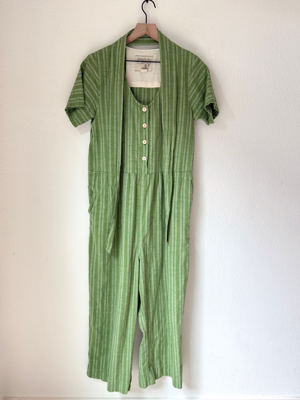 Ace & Jig Lyle Button-Front Jumpsuit in Palm - Small - EUC